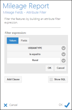 Adding an attribute filter to the mileage field Adding an attribute filter to the mileage field